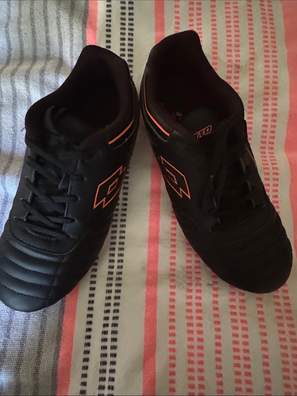 Kids Black Sneakers with Orange Accent Logo - Youth Athletic Shoes